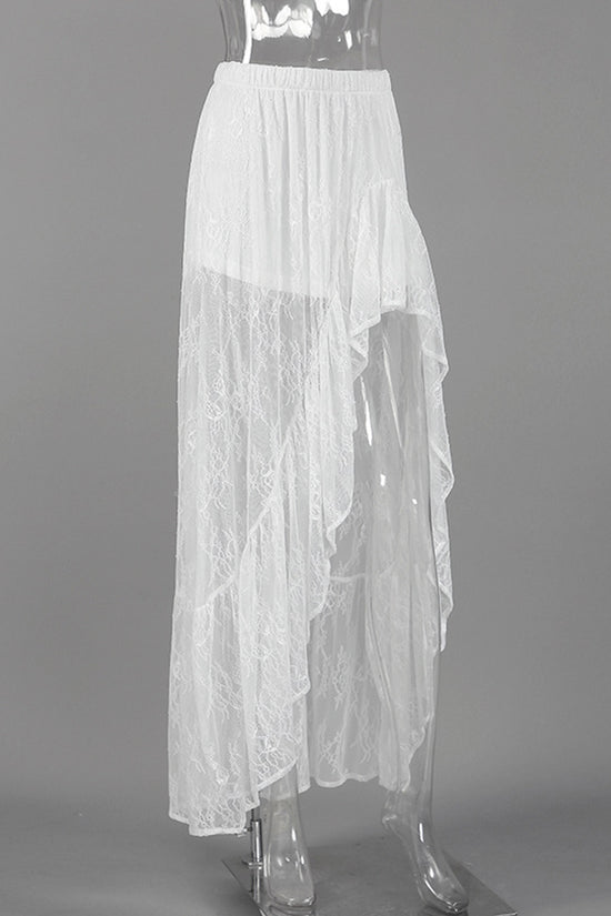 Chic Sheer Midi Skirt with Slit