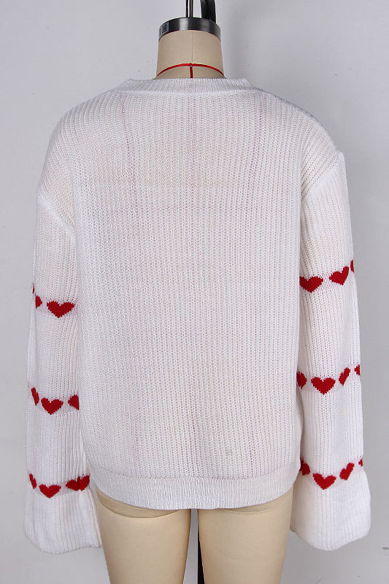 Heart Accents Bell Sleeve Sweater