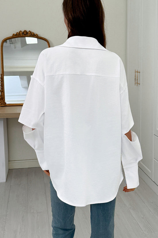 Cherry Pattern Open Sleeve Blouse