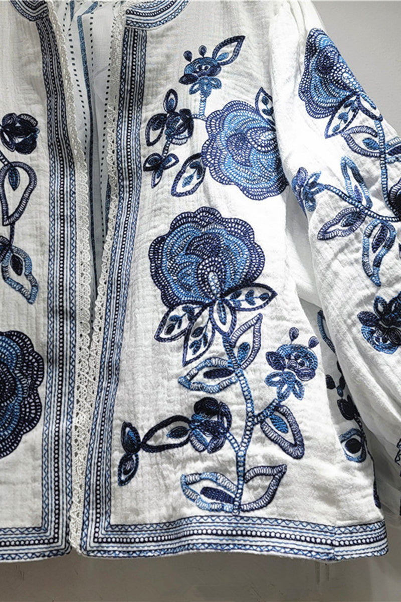 Floral Open-Front Jacket