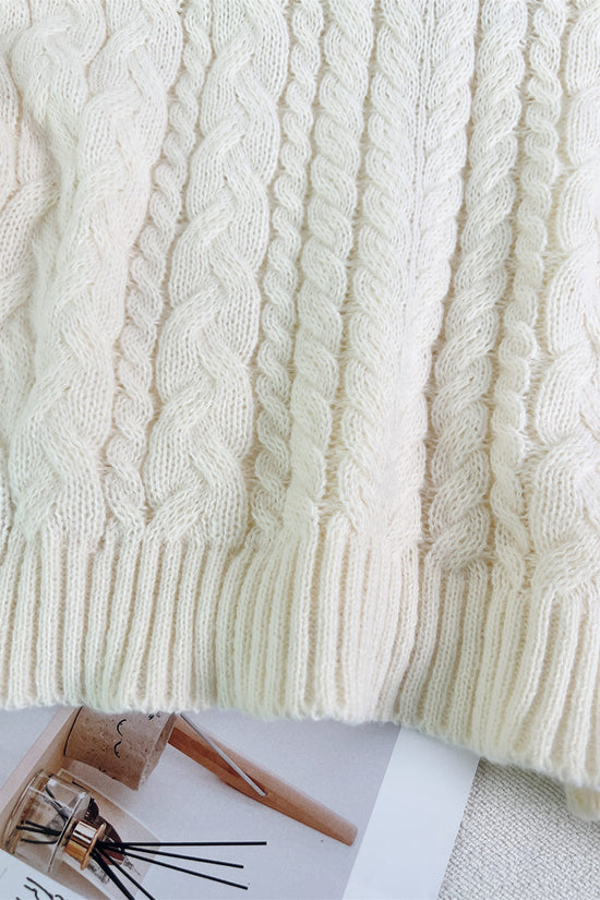 Cable Knit V-Neck Sweater