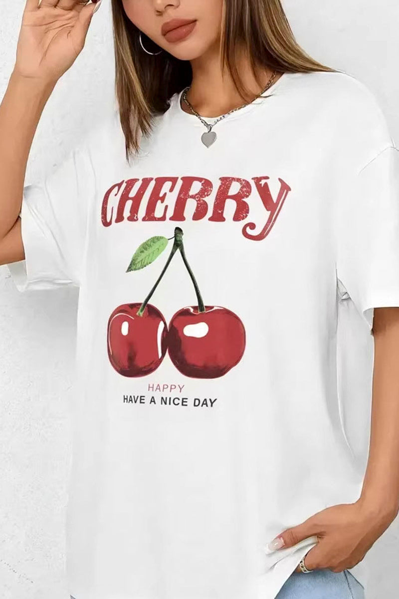 Graphic Print Cherry T-Shirt