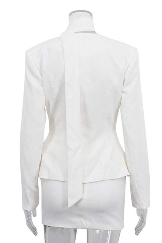 Chic Sleeveless Blazer Skirt Set