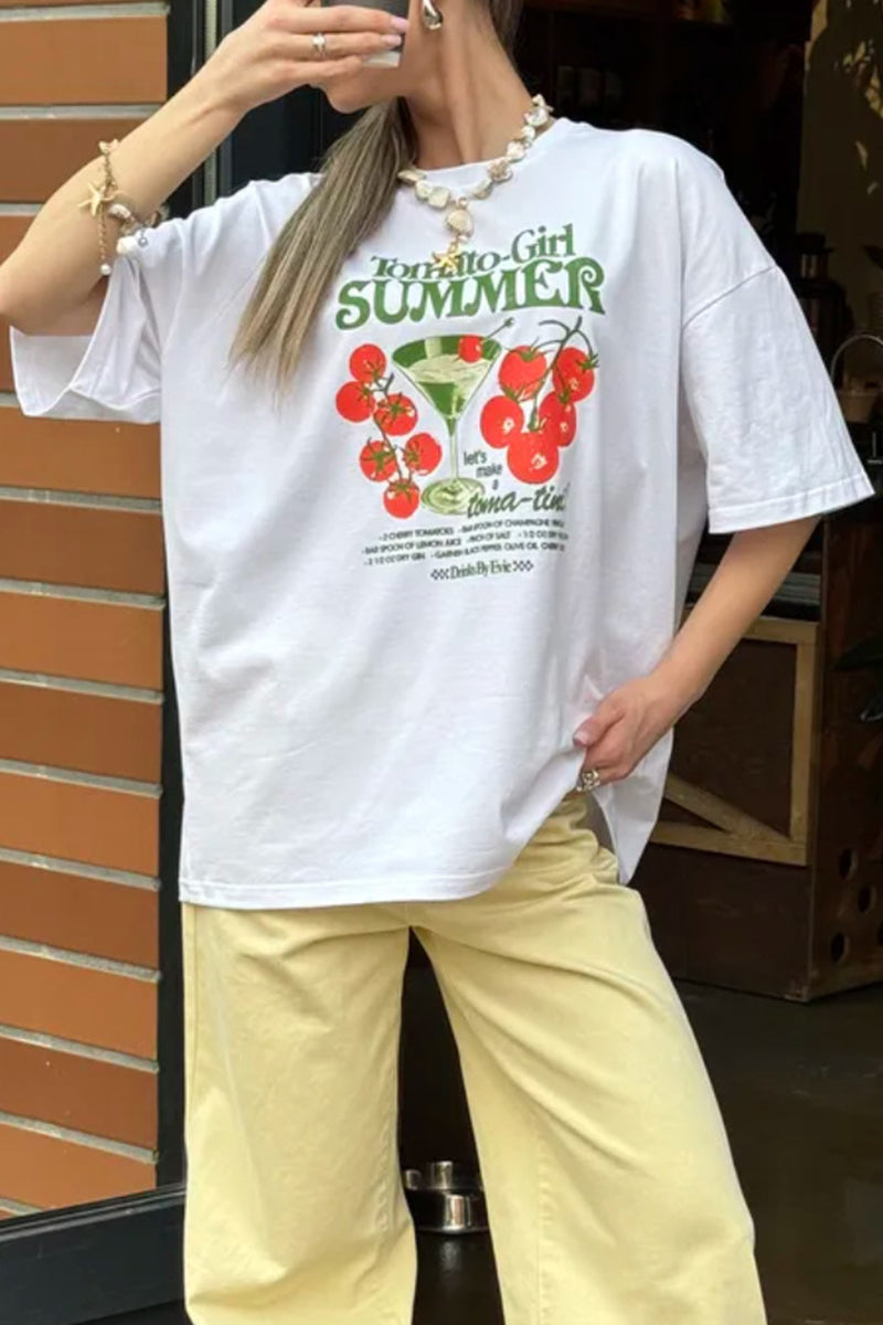 Tomato Graphic Oversized T-Shirt