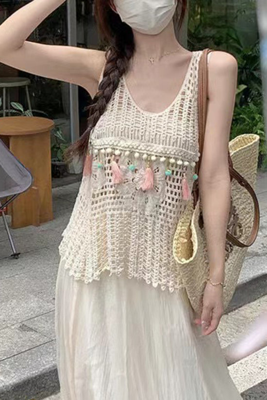 Sleeveless Crochet Tank Top