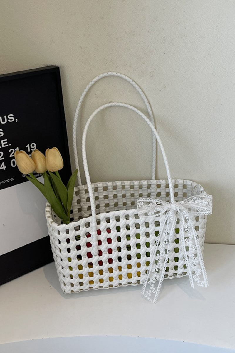 Elegant Woven Tote with Bow