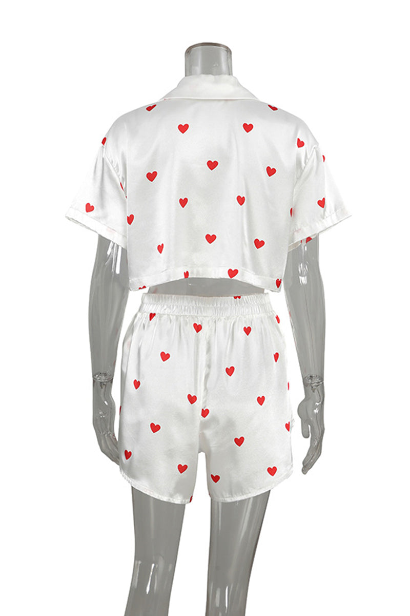 Heart Print Pajama Set