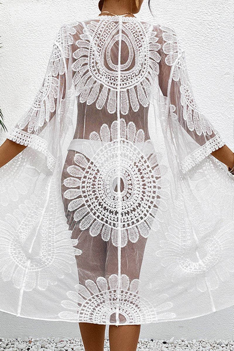 Elegant Sheer Lace Cover-Up