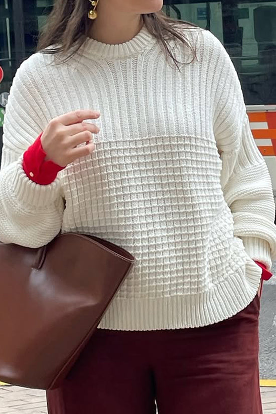 Textured Knit Oversized Sweater