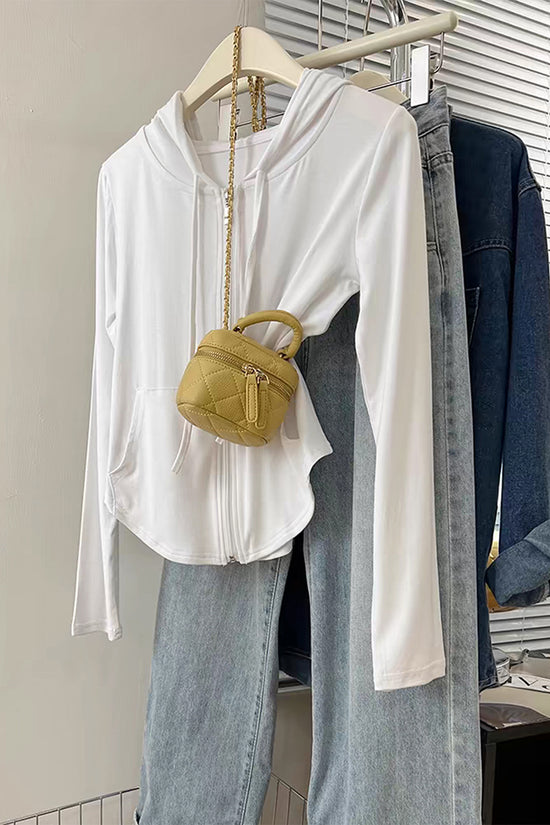 Stylish Hooded Zip-Up Top