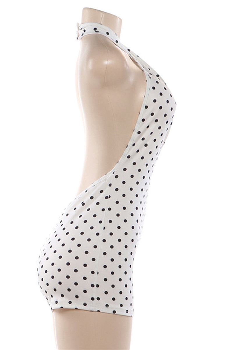Polka Dot Halter Neck Romper
