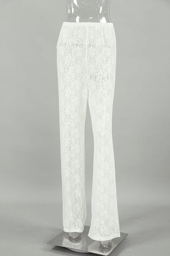 Lace Pattern Casual Pants