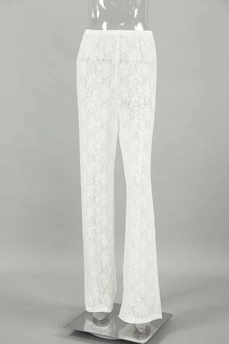 Lace Pattern Casual Pants