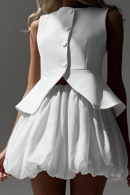 Elegant Sleeveless Skirt Set