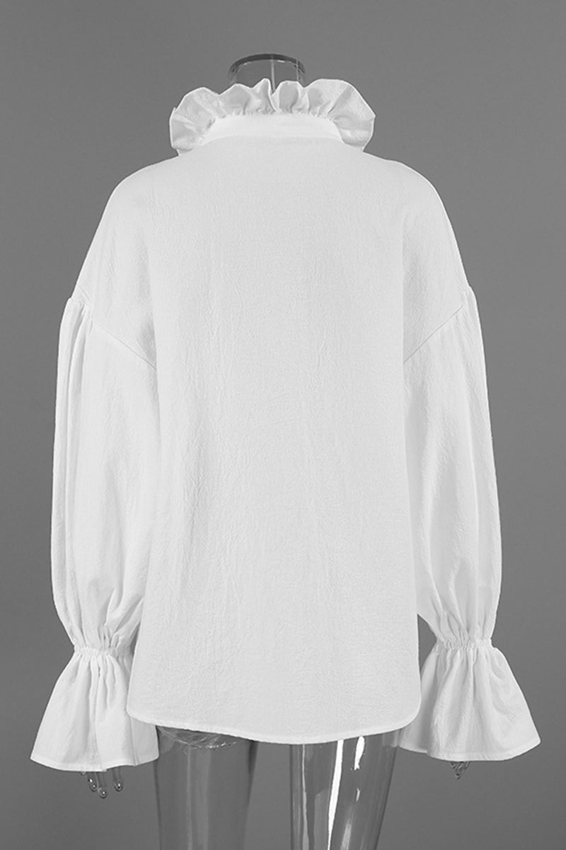 Elegant V-Neck Puff Sleeve Blouse