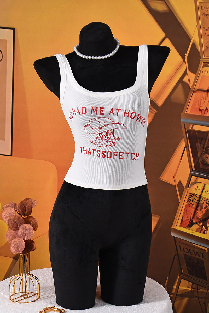 Graphic Print Sleeveless Tank Top