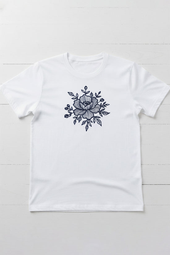 Classic Floral Embroidered T-Shirt