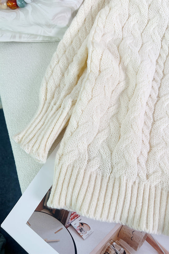 Cable Knit V-Neck Sweater