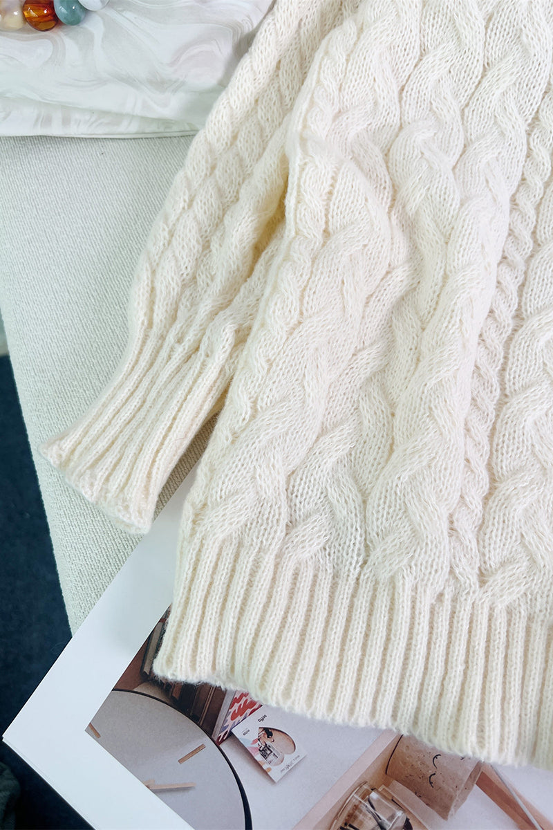 Cable Knit V-Neck Sweater