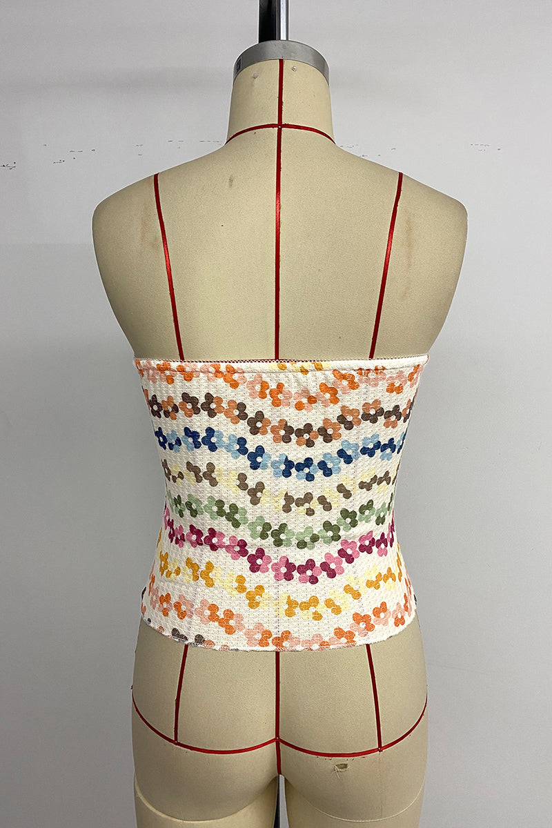 Strapless Floral Print Bodycon Tank