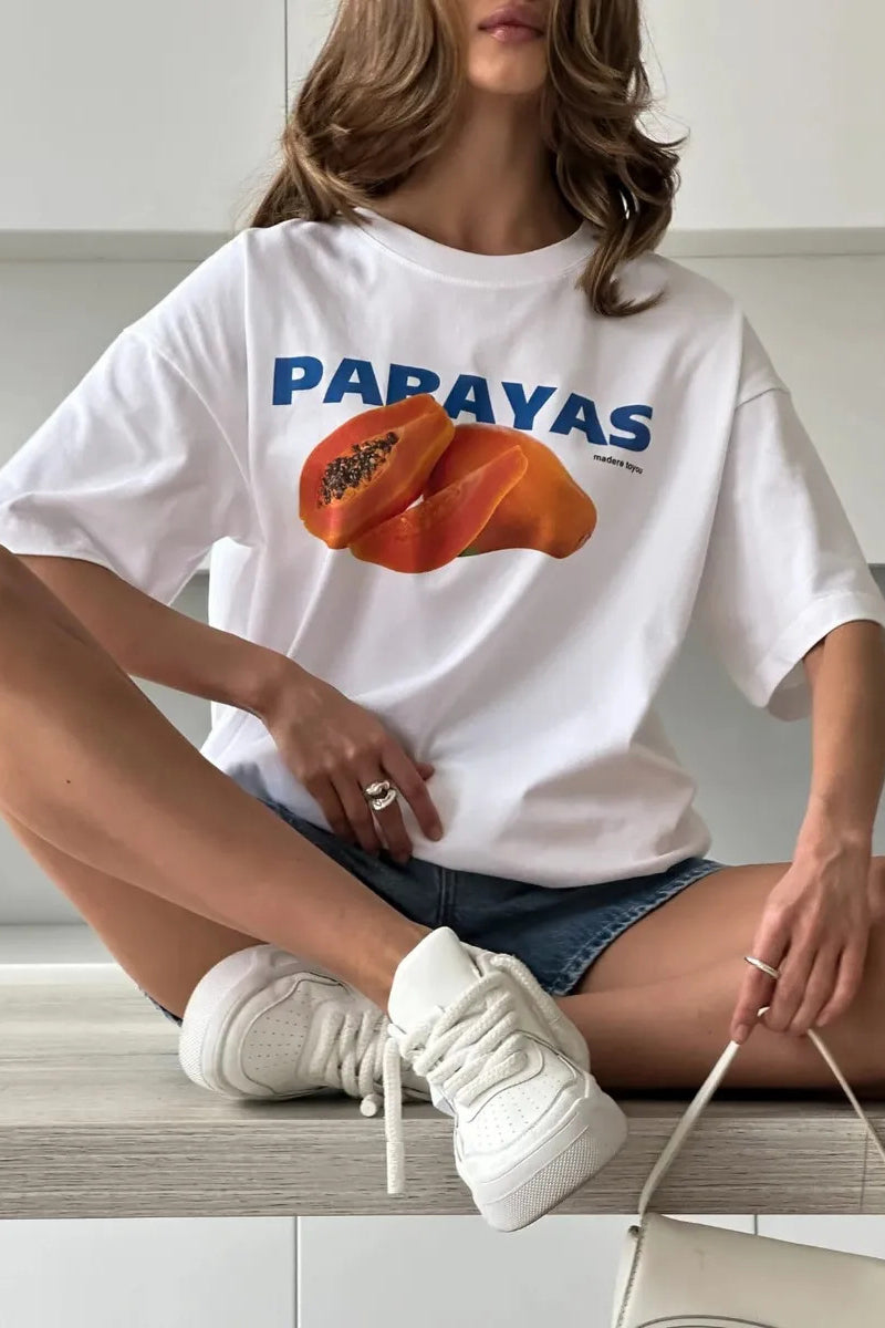 Graphic Papaya Print Tee