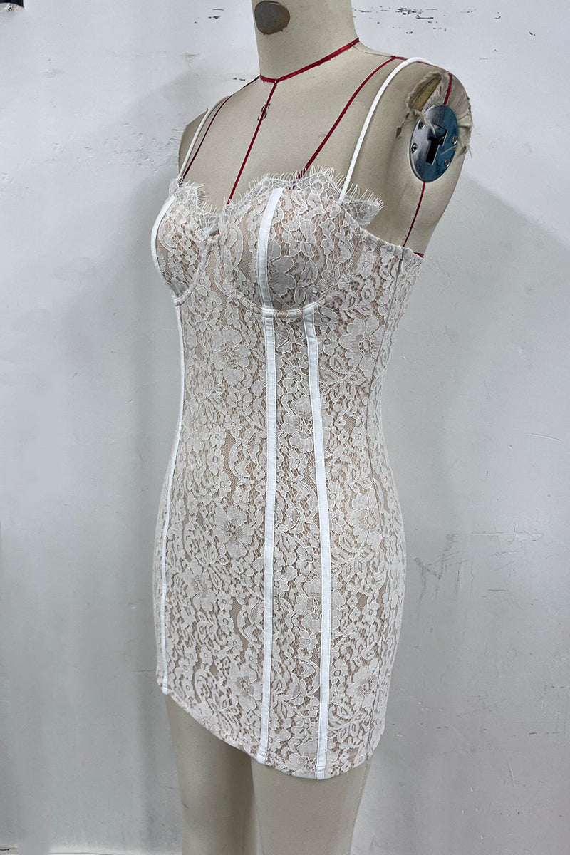 Lace Sleeveless Casual Bodycon Dress