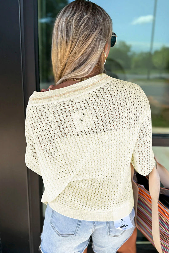 Hollow Out Knitted Dolman Sweater