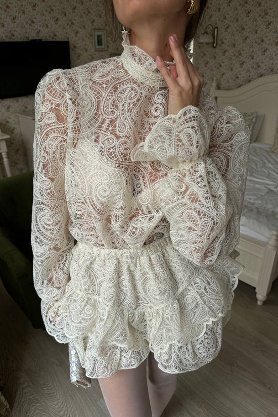 Elegant Lace Skirt Set