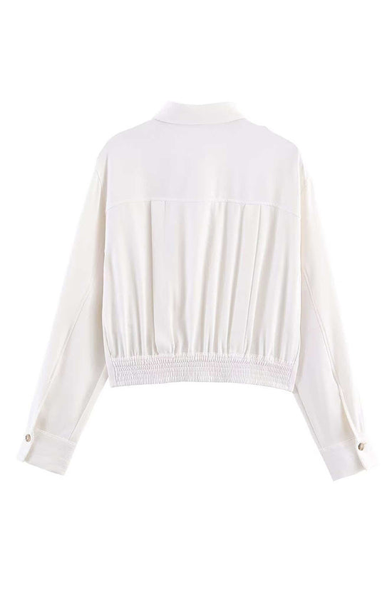 Buttoned Long Sleeve Shirt with Shoulder Details
