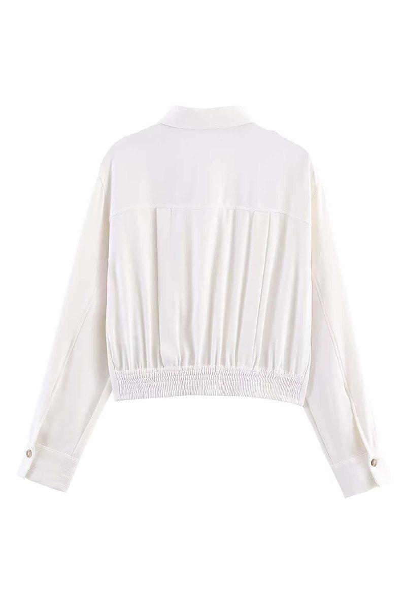Buttoned Long Sleeve Shirt with Shoulder Details