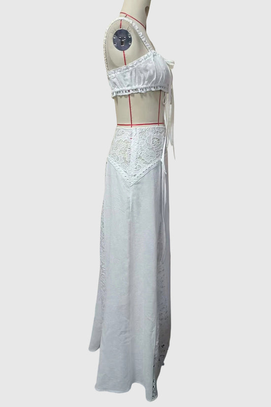 Off-Shoulder Lace Skirt Set
