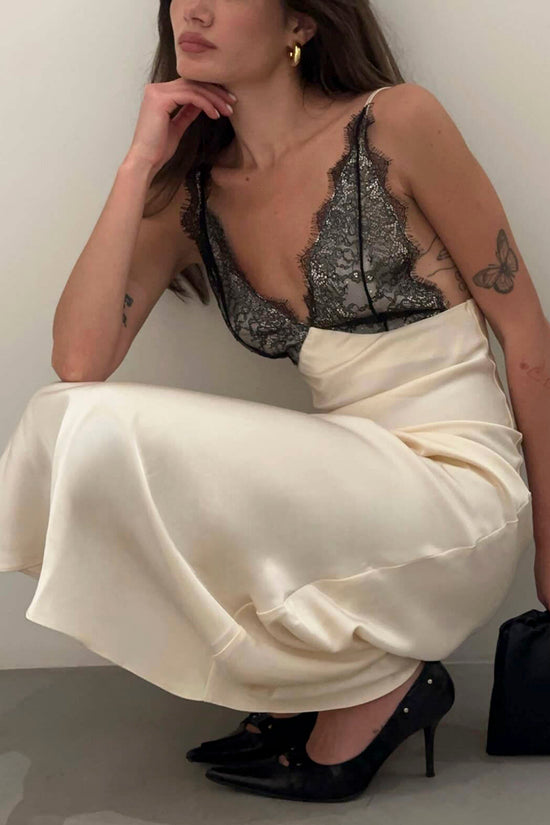 Lace Trim Sleeveless Casual Maxi Dress