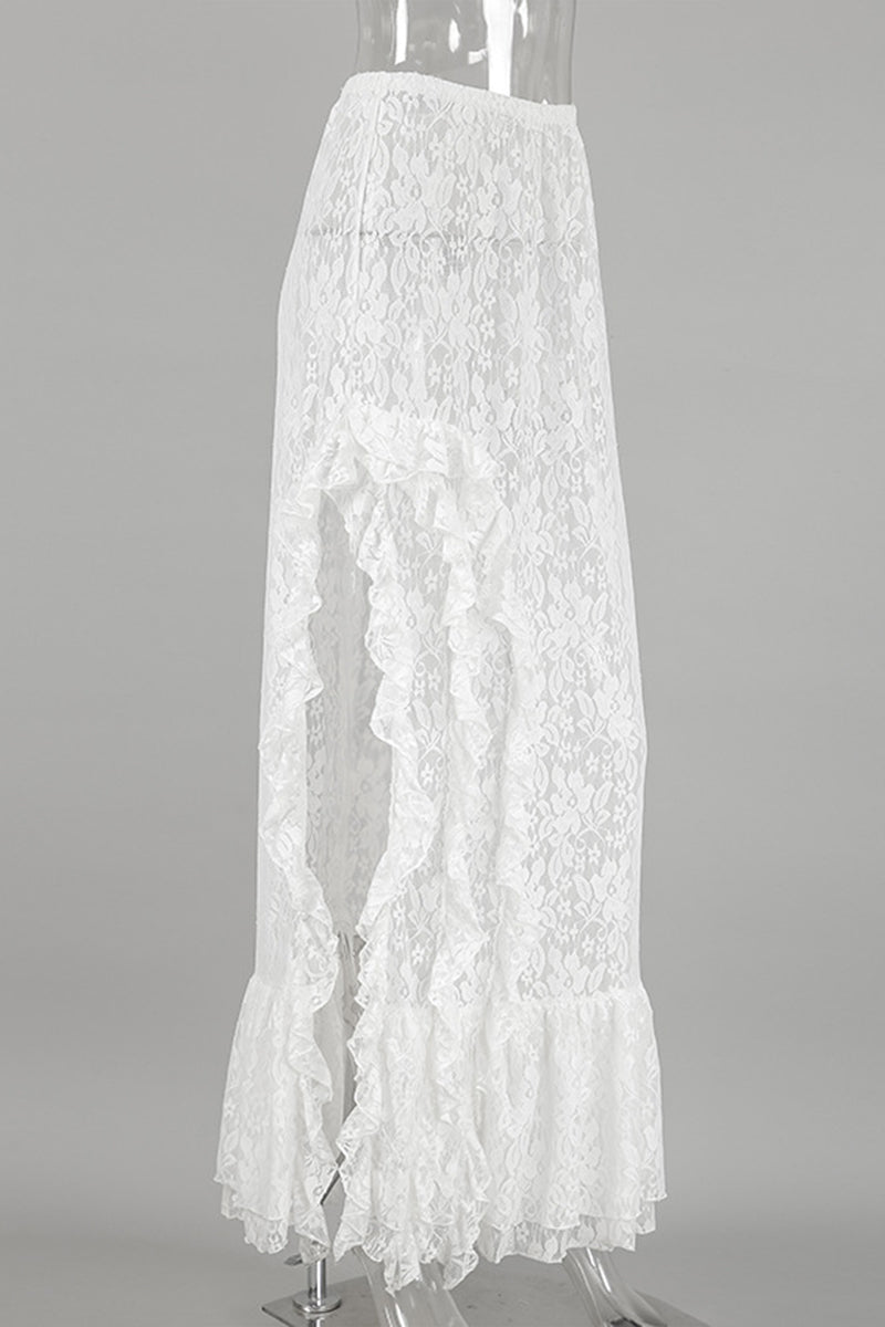Elegant Asymmetrical-Hem Midi Skirt