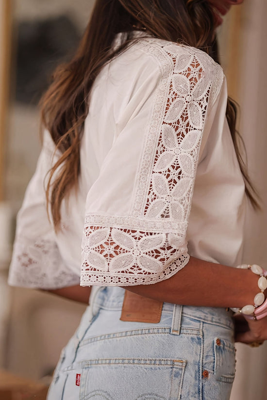 Elegant Lace Sleeve Blouse