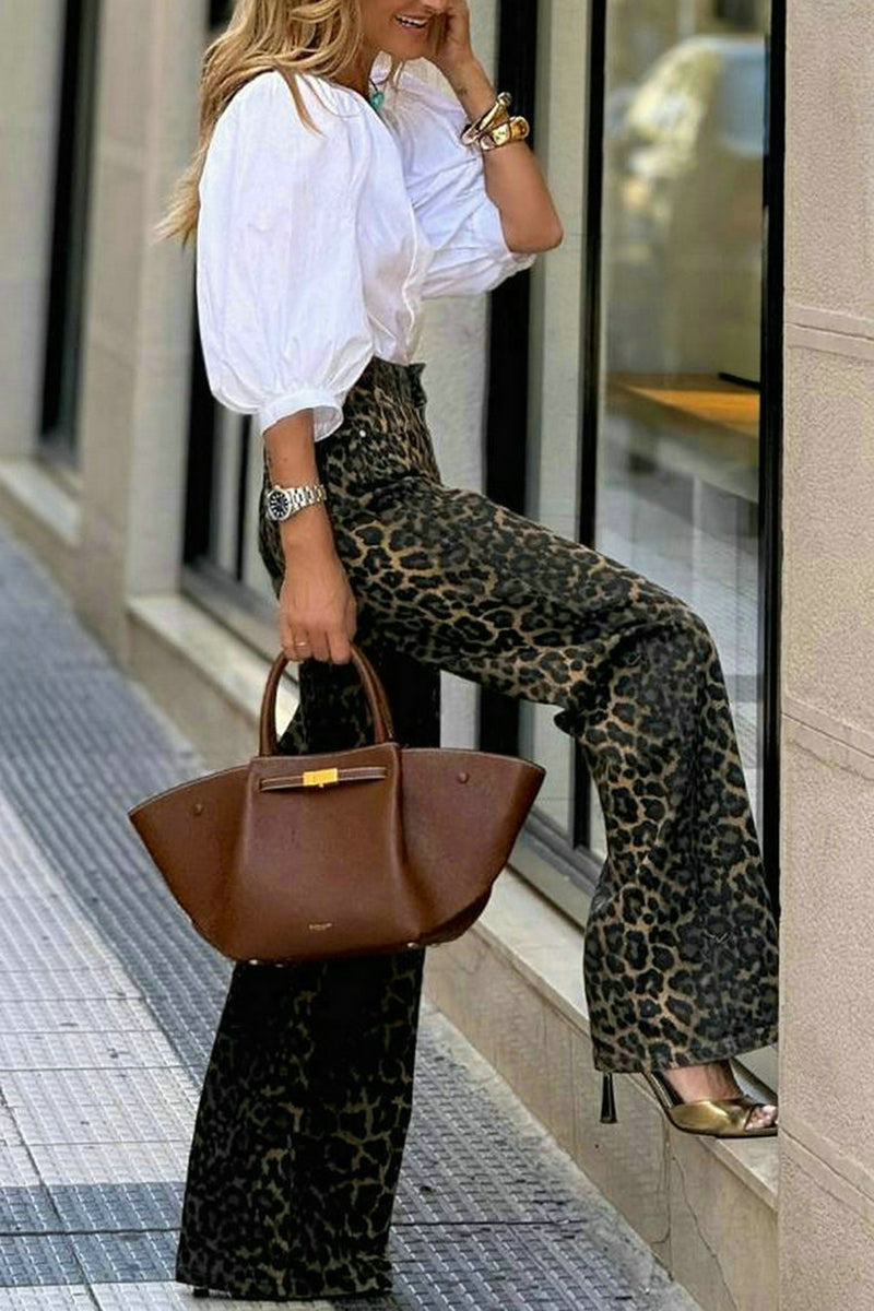 Puff Sleeve V-Neck Blouse
