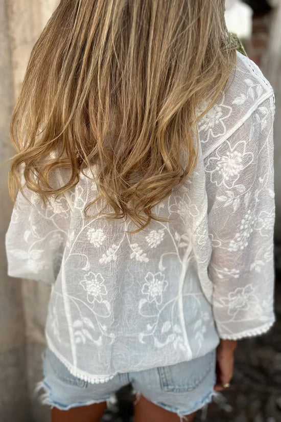 Floral V-Neck Blouse