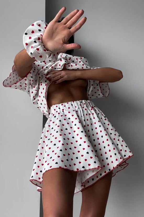 Heart Print Loungewear Set