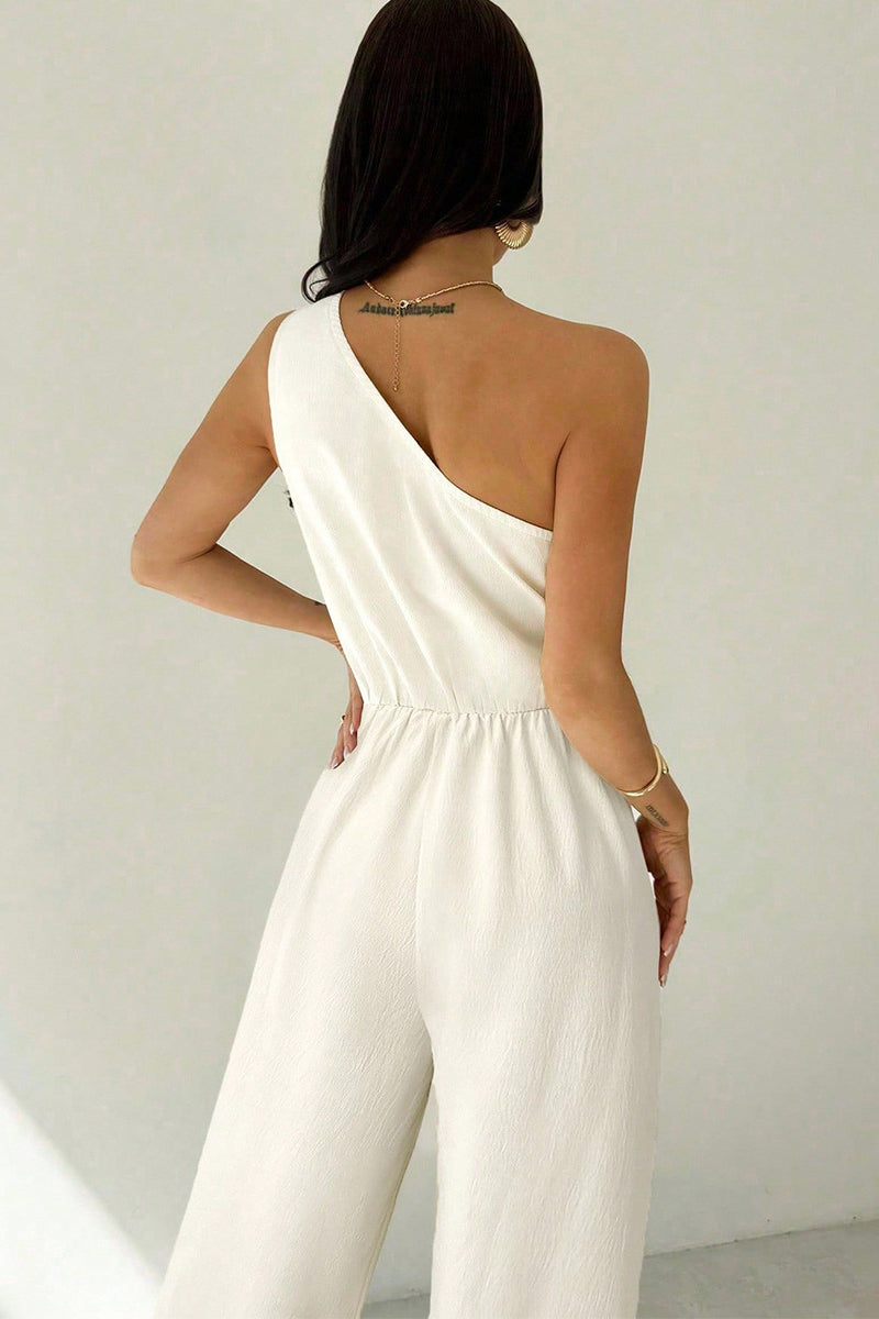 One-Shoulder Elegant Wide-Leg Jumpsuit