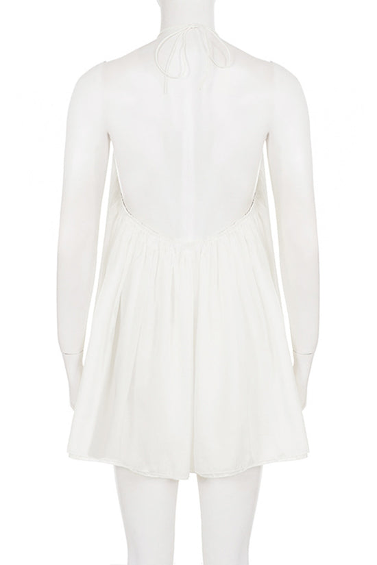 Halter Neck Casual Dress with Embellishment
