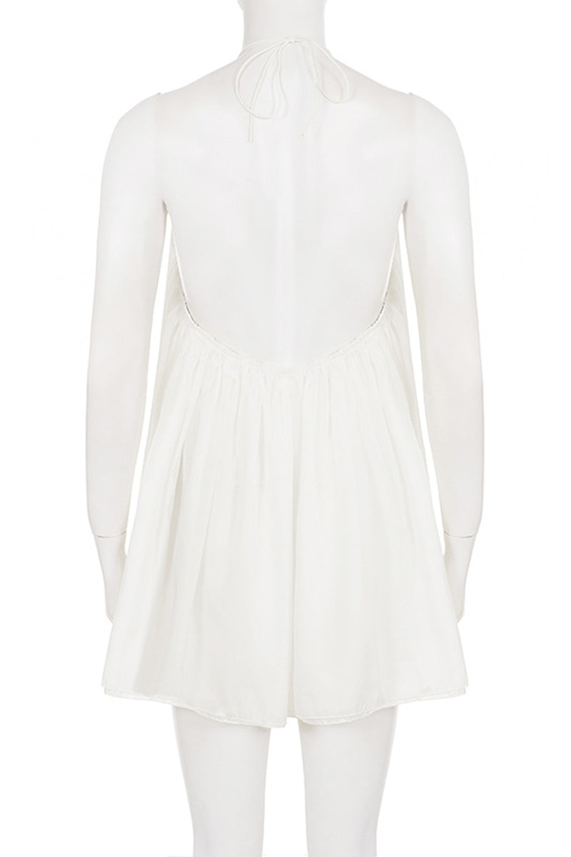 Halter Neck Casual Dress with Embellishment