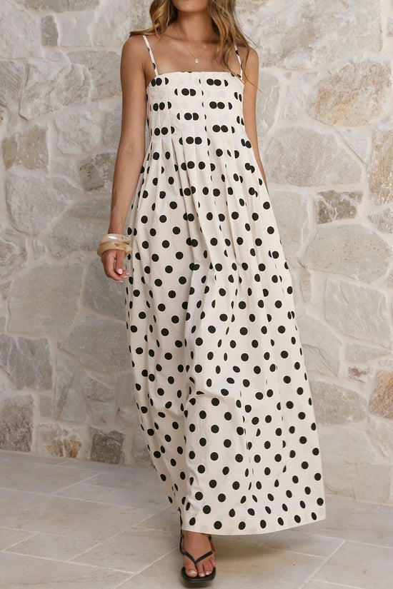 Polka Dot Sleeveless Maxi Dress