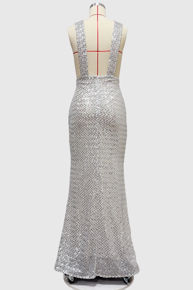 Elegant Bow-Accent Sleeveless Evening Gown