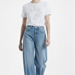 Flowing Vine Embroidered T-Shirt