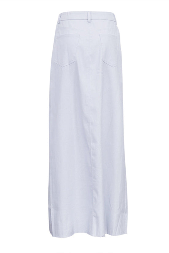 High-Waist Front Slit Midi Skirt