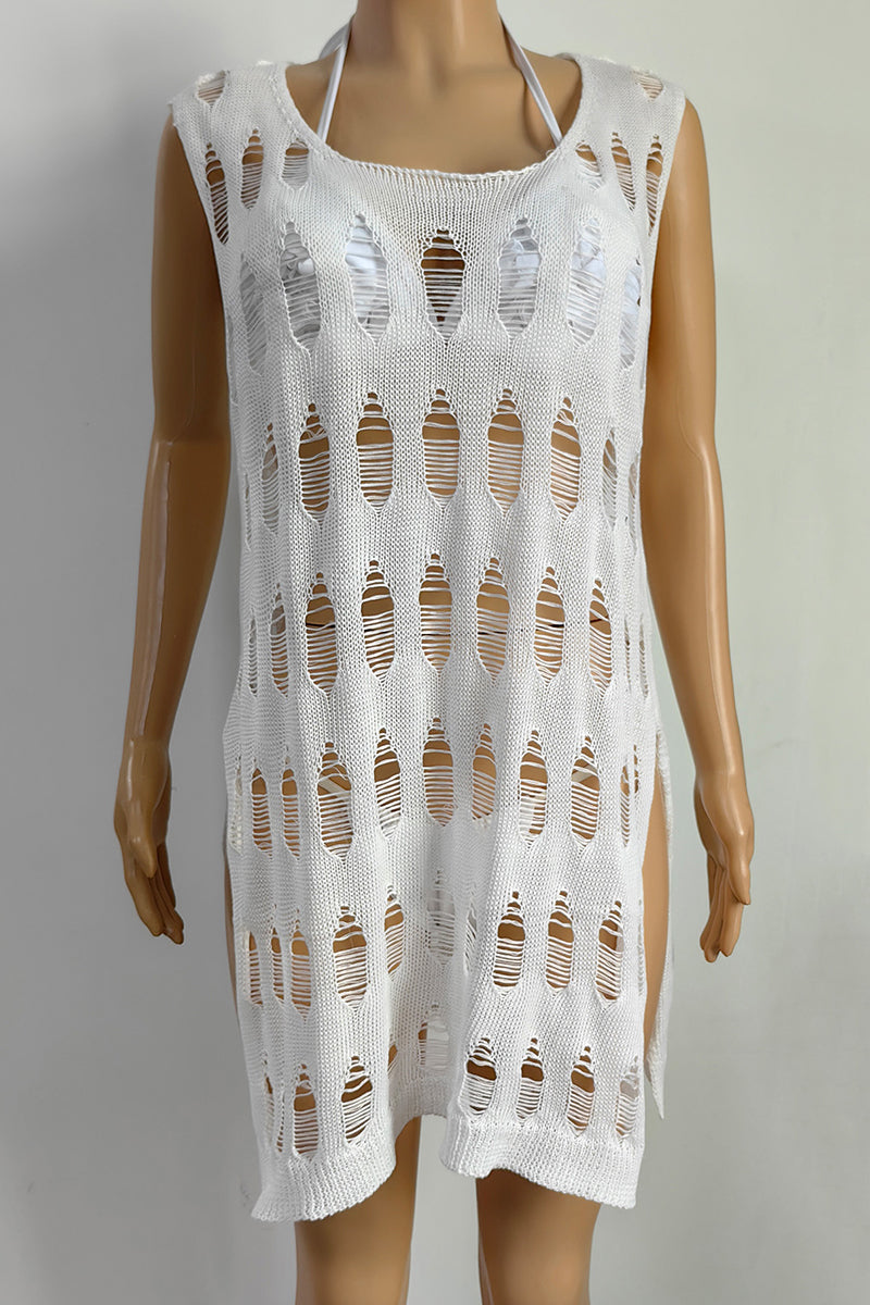 Openwork Sleeveless Beach Cover-Up