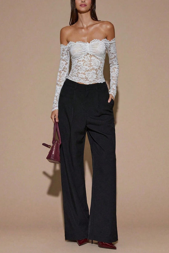 Off-Shoulder Lace Bodycon Top