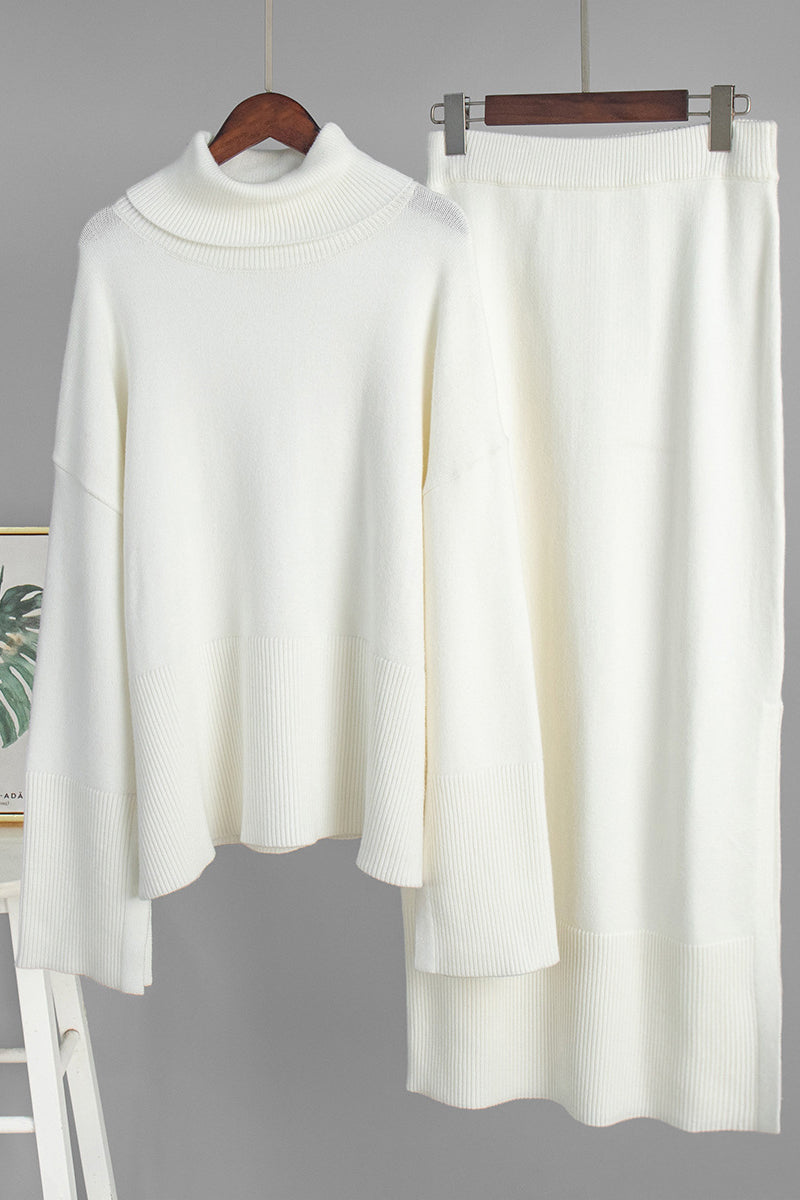 Cozy Turtleneck Sweater Skirt Set