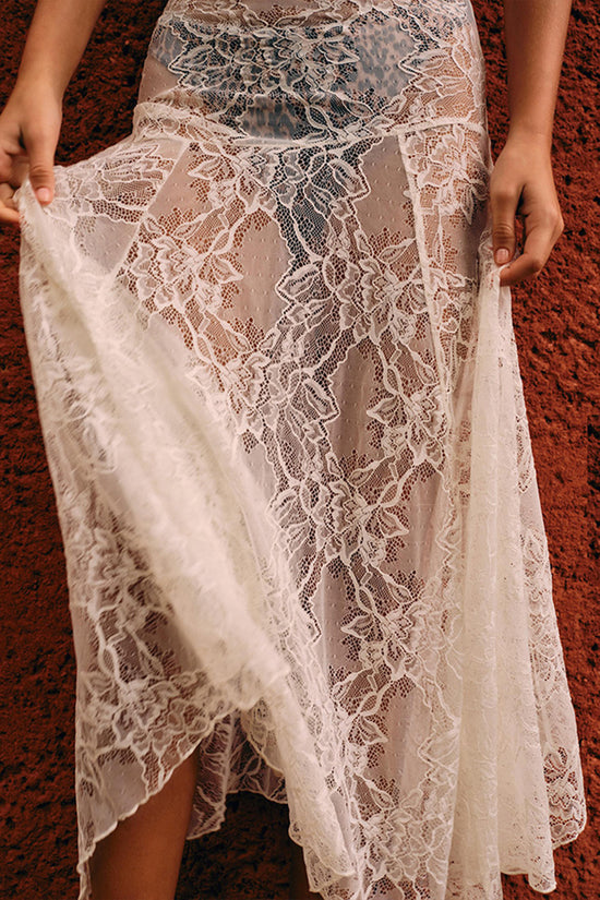 Delicate Lace Midi Skirt