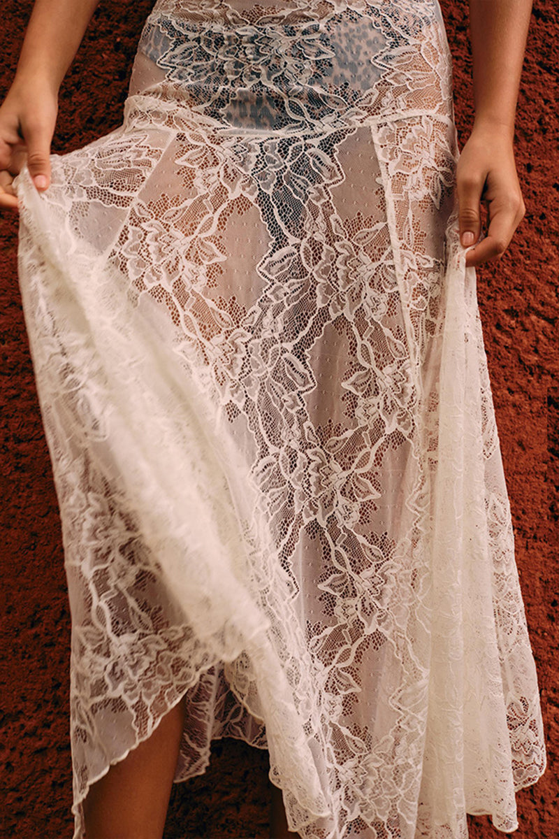Delicate Lace Midi Skirt