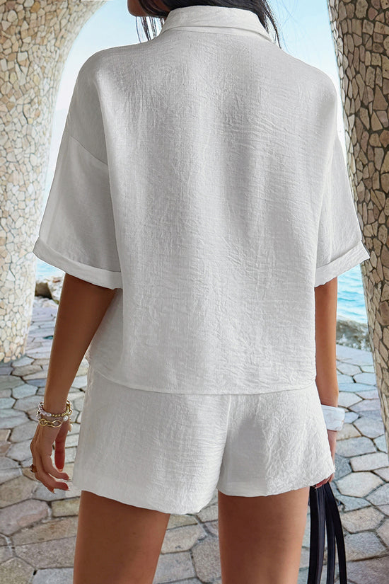Chic Button-Up Shorts Set